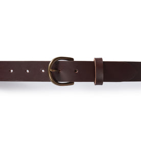 editorial image of the buckle belted for The Foundation Belt in Dark Brown, Accessories by Taylor Stitch