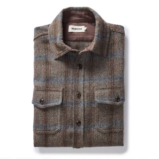 folded flatlay of The CPO Shirt in Dark Brick Plaid Wool, Wovens by Taylor Stitch