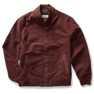 flatlay of The Campus Jacket in Burgundy Moleskin, Outerwear by Taylor Stitch