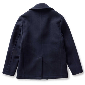 flatlay of the back of The Mariner Coat in Dark Navy Wool, Outerwear by Taylor Stitch