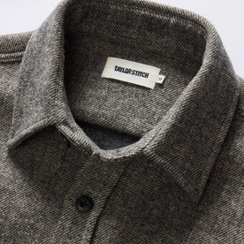 material shot of the collar on The Maritime Shirt Jacket in Ash Twill, Wovens by Taylor Stitch