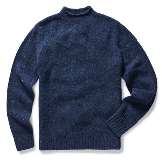 flatlay of The Seafarer Sweater in Atlantic Blue Donegal, Knits by Taylor Stitch