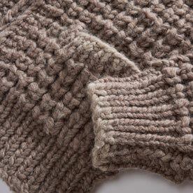 material shot of the sleeves on The Seawall Hand-Knit Sweater in Heather Sable, Knits by Taylor Stitch