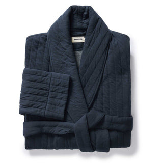 folded flatlay of The Shawl Robe in Heather Midnight Quilted Jersey, Accessories by Taylor Stitch