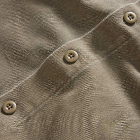 material shot of the buttons on The Shop Shirt in Stone Chipped Canvas, Wovens by Taylor Stitch