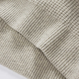 material shot of the hem on The Sidecountry Crew in Heather Fog Merino Waffle, Knits by Taylor Stitch