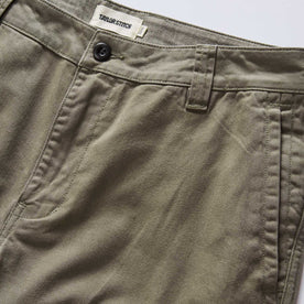 material shot of the waistband on The Tommie Pant in Fatigue Olive, Bottoms by Taylor Stitch