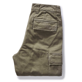 folded flatlay of the back of The Tommie Pant in Fatigue Olive, Bottoms by Taylor Stitch