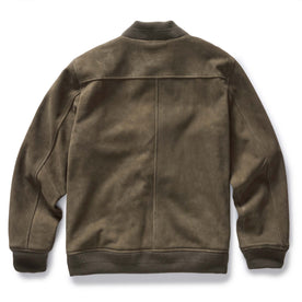 flatlay of the back of The Bomber Jacket in Army Suede, Outerwear by Taylor Stitch