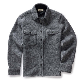 flatlay of The Connor Overshirt in Heather Ash Boucle, Wovens by Taylor Stitch