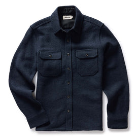 flatlay of The Connor Overshirt in Dark Navy Boucle, Wovens by Taylor Stitch