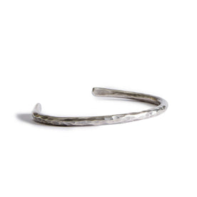 material shot of the side of The Hammered Cuff in Sterling Silver, Accessories by Taylor Stitch