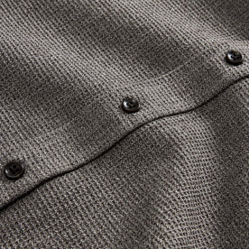 material shot of the buttons on The Jack in Soil Waffle, Wovens by Taylor Stitch