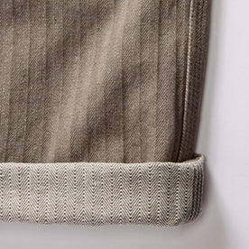 material shot of the cuff on The Morse Pant in Soil Herringbone, Bottoms by Taylor Stitch