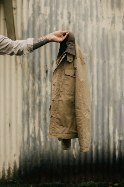 The Deck Jacket in Khaki Dry Wax