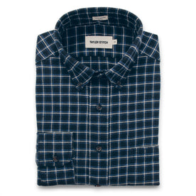 The Jack in Brushed Navy Plaid Flannel, Wovens by Taylor Stitch