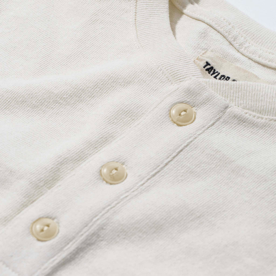 The Heavy Bag Mens Henley Shirt in Natural | Taylor Stitch