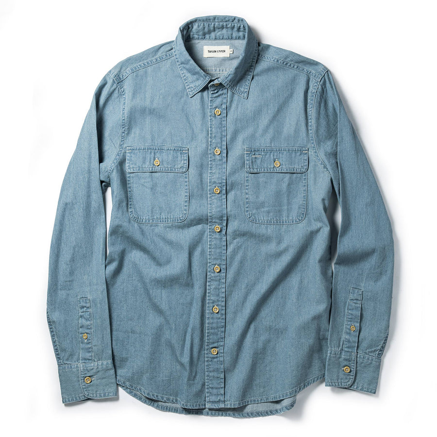 The Ledge Men's Denim Shirt in Sun Bleached Chambray | Taylor Stitch