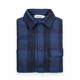 The Moto Utility Shirt in Royal & Navy Buffalo Plaid - featured image